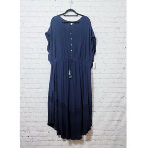 PRICE DROP!!! - Style & Co Global Retreat Navy Crepe Eyelet Maxi Dress 3X.